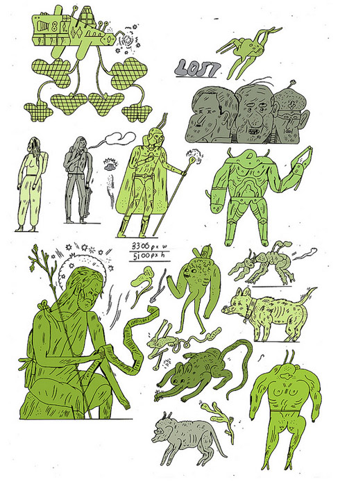 Drawings by Jon Boam