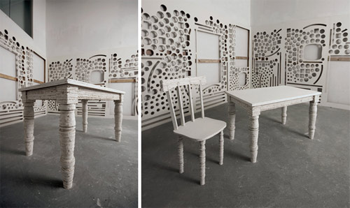 Artist Scott Carter deconstructs gallery walls to make sculptures