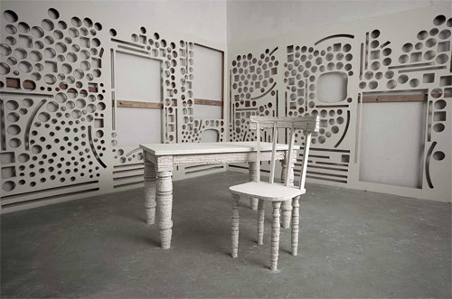 Artist Scott Carter deconstructs gallery walls to make sculptures