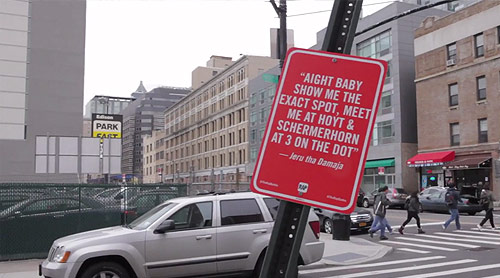 rap quotes new york street signs by artist Jay Shells