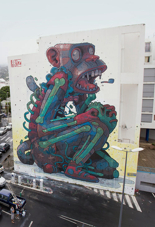 Street paintings by artist ARYZ