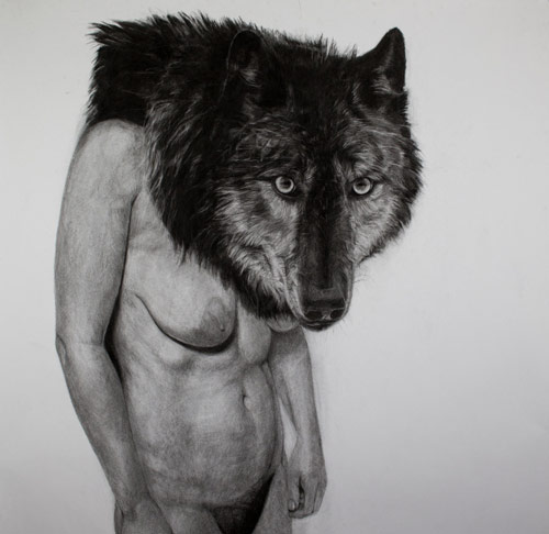 Charcoal drawings by artist Kelly Blevins