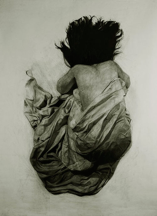 Charcoal drawings by artist Kelly Blevins