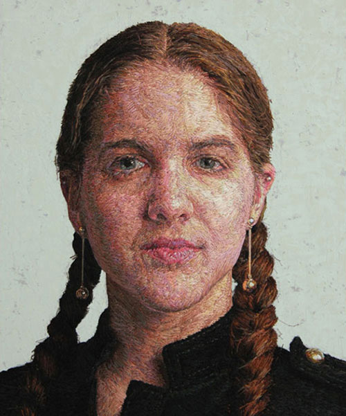 embroidered portraits by artist cayce zavaglia