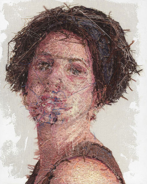 embroidered portraits by artist cayce zavaglia