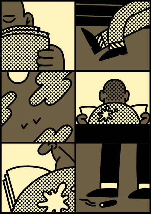 Comic drawings by artist Simon Landrein