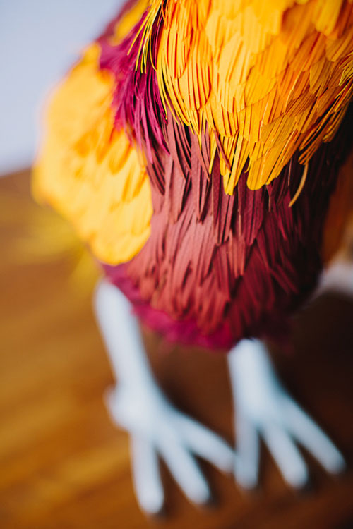 artist Diana Beltrán Herrera paper bird sculptures