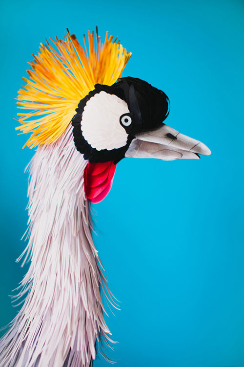 artist Diana Beltrán Herrera paper bird sculptures