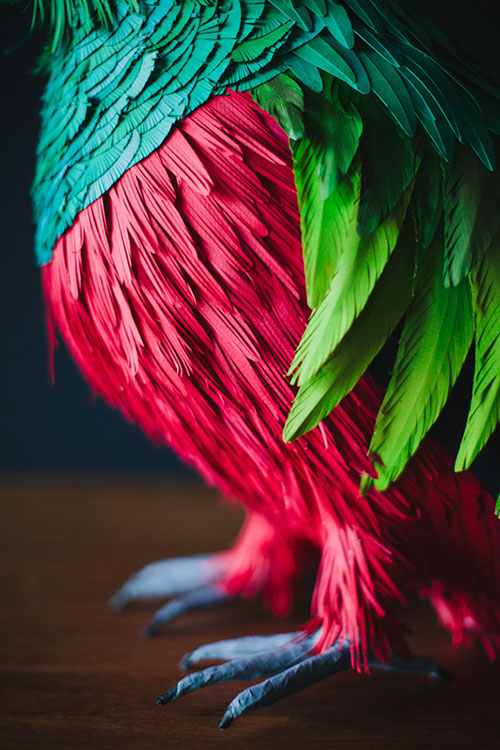 artist Diana Beltrán Herrera paper bird sculptures