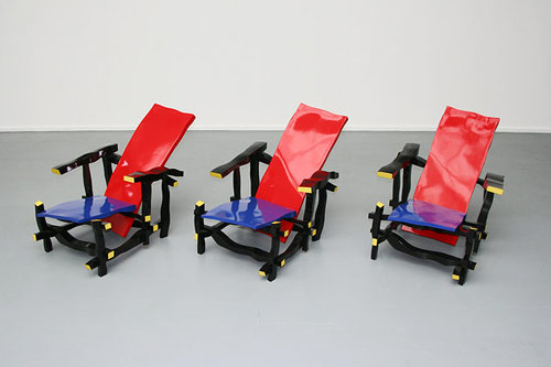 Left-handed Rietveld Chair by artist Julien Berthier