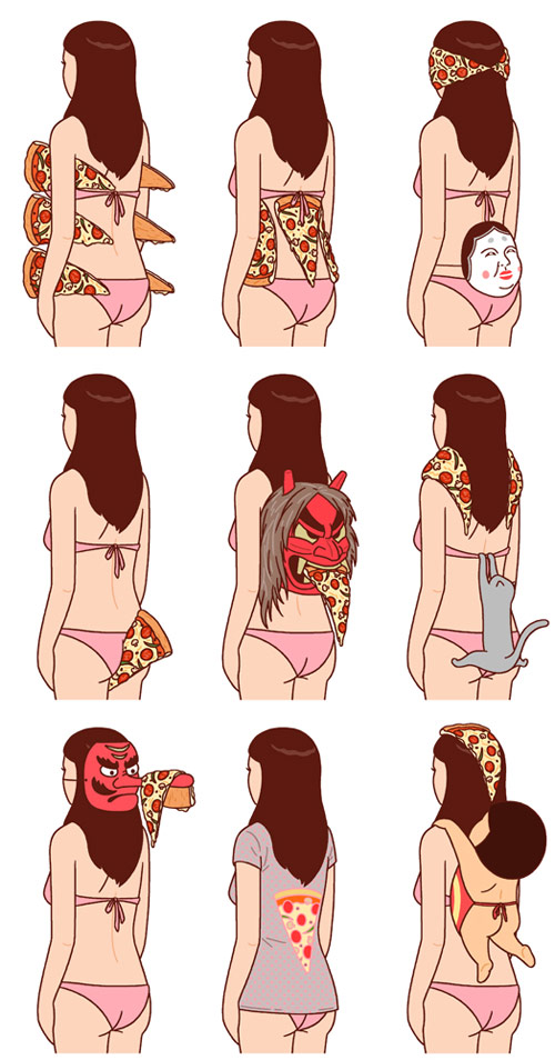 Drawings by artist Kimiaki Yaegashi aka Okimi