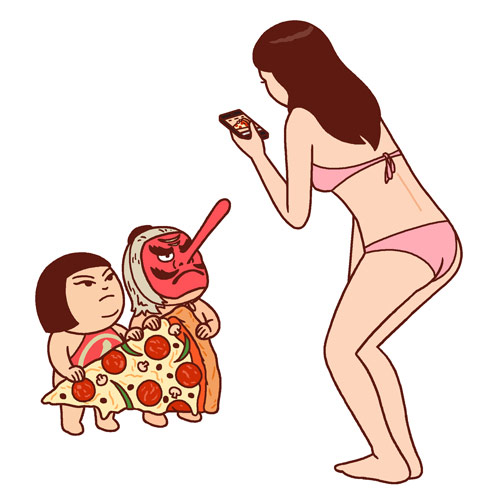 Drawings by artist Kimiaki Yaegashi aka Okimi