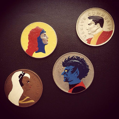 Tales You Lose Coin Paintings by Artist Andre Levy