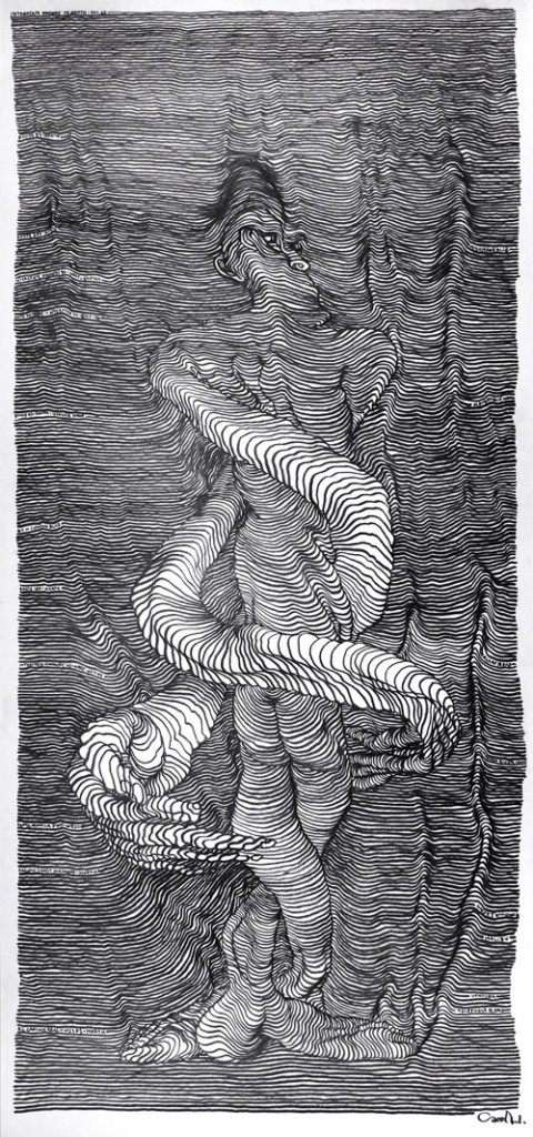 Incredible scroll drawings created inside a moving car by Carl Krull