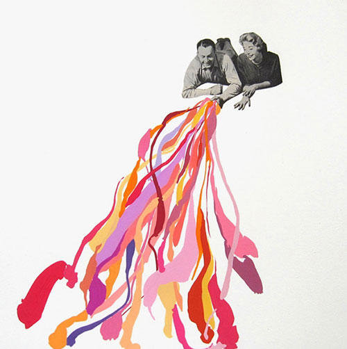 mixed media collage by san francisco artist Elizabeth Amento