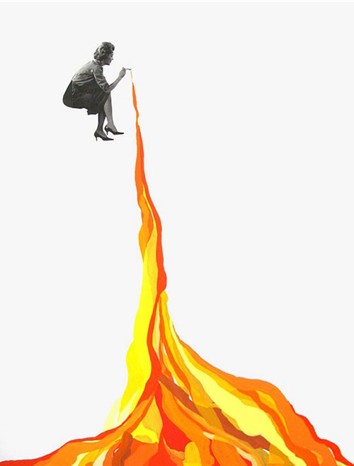 mixed media collage by san francisco artist Elizabeth Amento