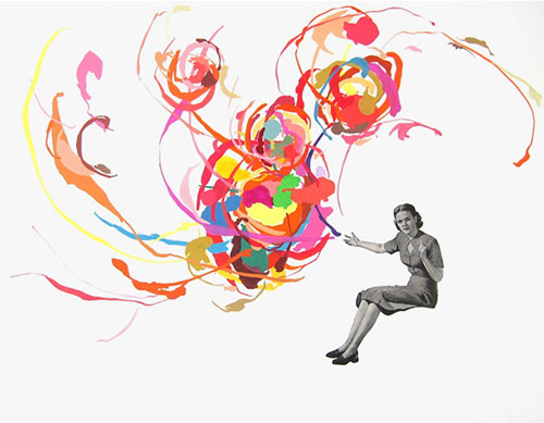 mixed media collage by san francisco artist Elizabeth Amento