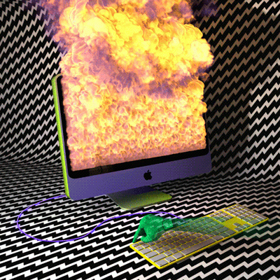 computer flames