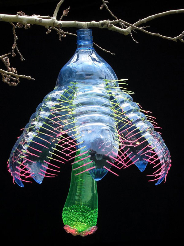 Plants Made  From Recycled Plastic  Bottles  by Artist 