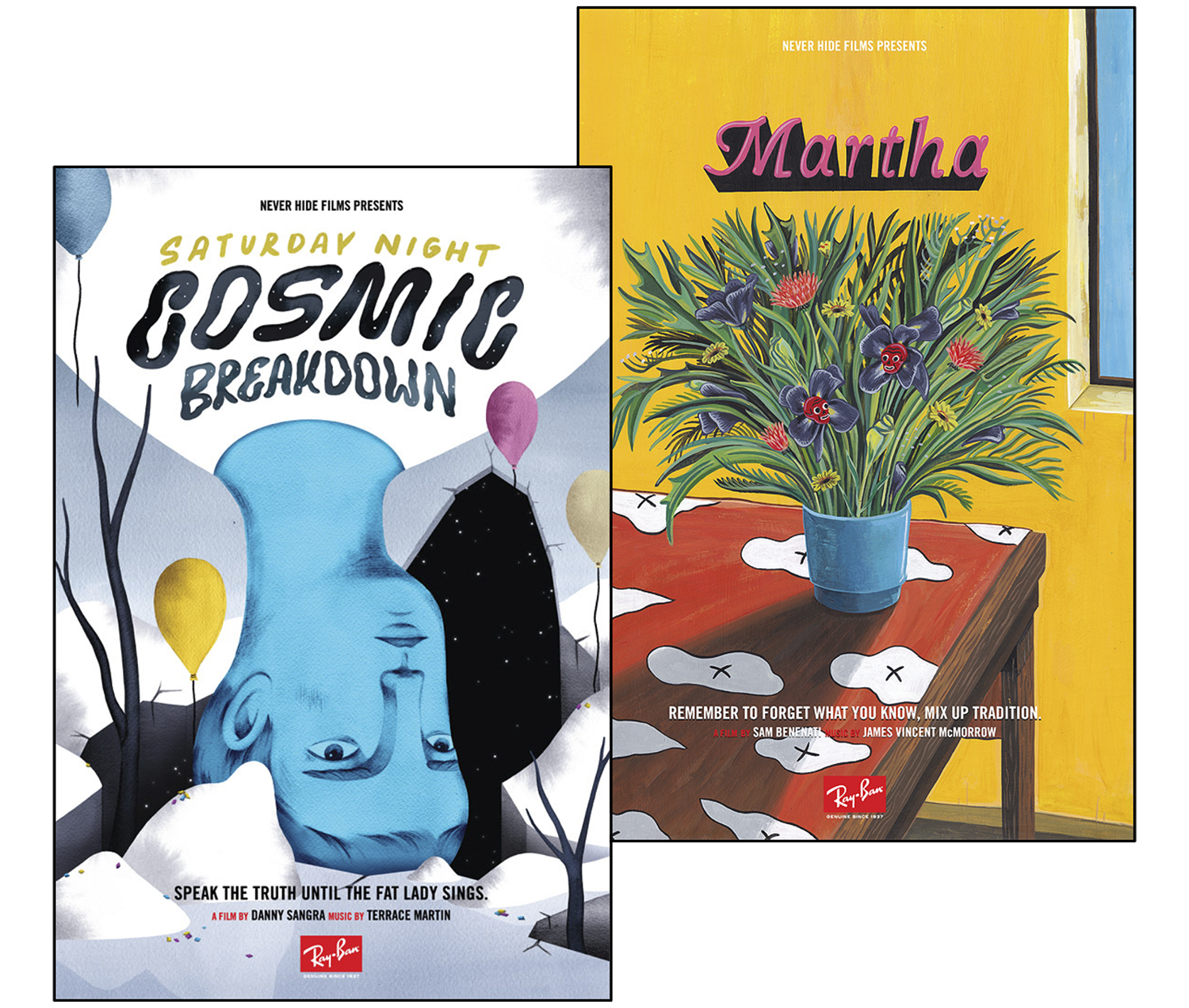 Talent discovery collage of illustrated publications